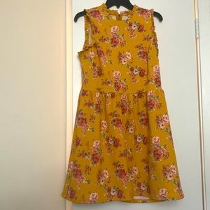 Mustard Yellow Floral Dress